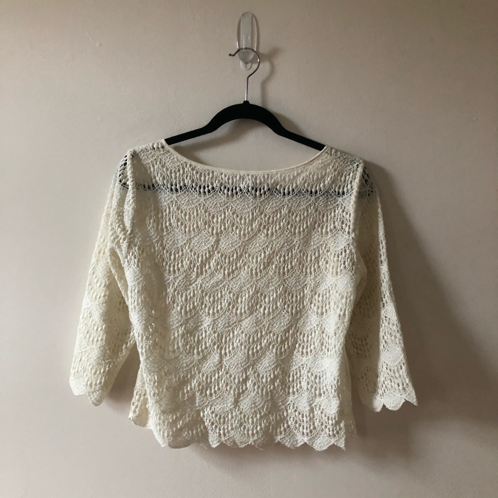 BCBGeneration Cream Lace Blouse - Picture 3 of 4